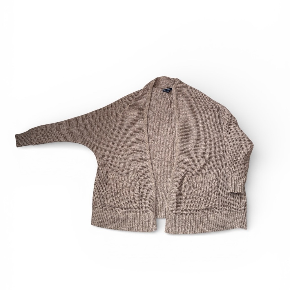 American Eagle Cozy Open Front Knit Cardigan Neutral Oversized XS/S Fits M - Picture 3 of 5